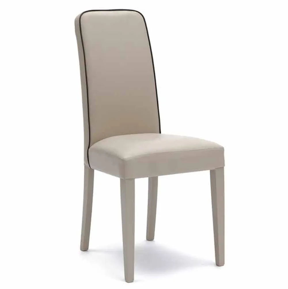 Viadurini Living Moderne Stühle-Moderner Stuhl aus Buchenholz und Kunstleder 4-teilig - Fanny