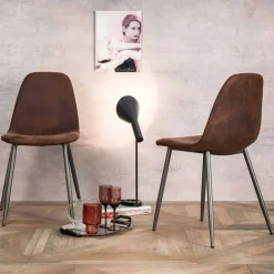 Viadurini Living Vintage Stühle-Moderner Stuhl aus Kunstleder Elice für Esszimmer oder Küche 4 Stück