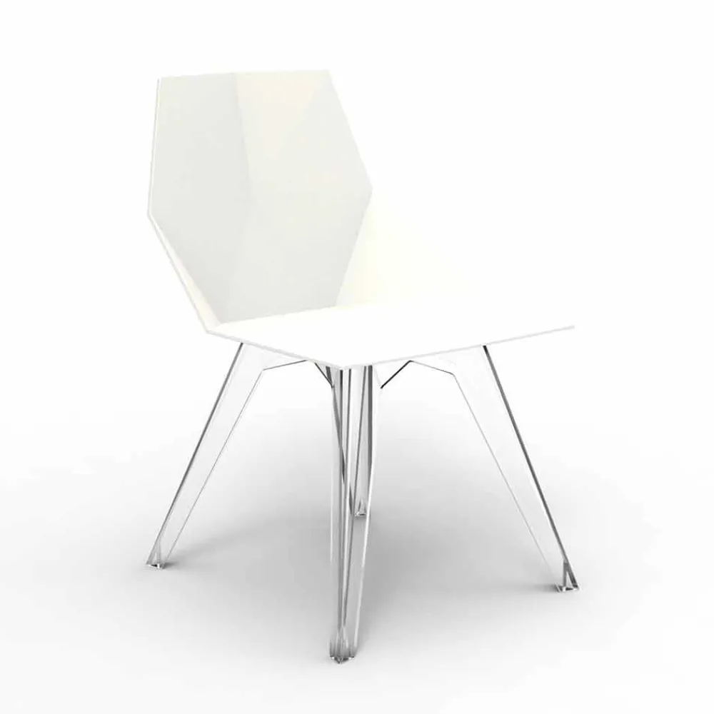 Vondom Gartenstühle Kunststoff-Moderner Stuhl Faz von aus Polypropylen und Polycarbonat, 4 Stück