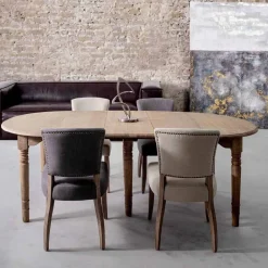 Viadurini Living Moderne Stühle-Moderner Stuhl für Esszimmer aus Stoff und Holz 2 Stück Homemotion - Pflaume