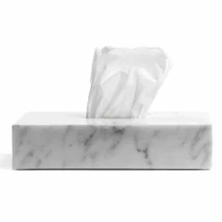 Viadurini Bathroom Badzubehör-Moderner Taschentuchhalter aus weißem Carrara-Marmor Made in Italy - Rafa