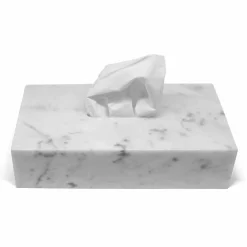 Viadurini Bathroom Badzubehör-Moderner Taschentuchhalter aus weißem Carrara-Marmor Made in Italy - Rafa