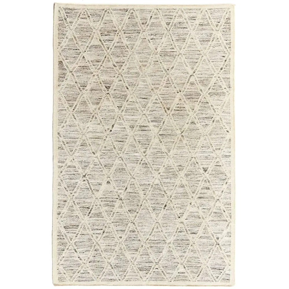 Viadurini Carpets Teppiche-Moderner Teppich aus Wolle und Baumwolle Elfenbein mit Fantasie für Wohnzimmer - Peppo