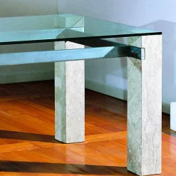 Viadurini Living Esstische Nach Mass|Esstische-Moderner Tisch aus Stein und Kristall Ebea