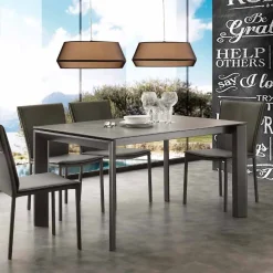 Viadurini Living Ausziehbare Esstische-Moderner Tisch ausziehbar mit Tischplatte aus Glaskeramik Filadelfia