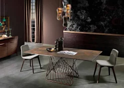 Viadurini Living Esstische-Moderner Tisch mit glaskeramischer Oberfläche, hergestellt in Italien, Mitia