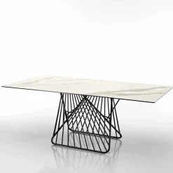 Viadurini Living Esstische-Moderner Tisch mit glaskeramischer Oberfläche, hergestellt in Italien, Mitia