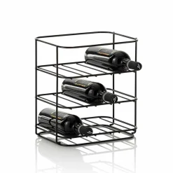 Viadurini Living Design Weinregal-Moderner Tischflaschenhalter für 9 Flaschen in Matt Black Metal - Wein