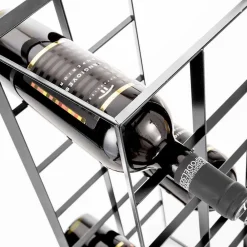 Viadurini Living Design Weinregal-Moderner Tischflaschenhalter für 12 Flaschen aus Matt Black Metal - Wein