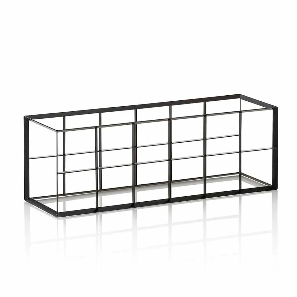 Viadurini Living Design Weinregal-Moderner Tischflaschenhalter für 12 Flaschen aus Matt Black Metal - Wein