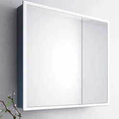 Viadurini Bathroom Badspiegel-Moderner 2-türiger Wandspiegel, LED-Beleuchtung, Adele