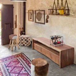 Viadurini Living Tv-Möbel-Moderner TV-Ständer aus Akazienholz mit 3 Schubladen Homemotion - Lauro