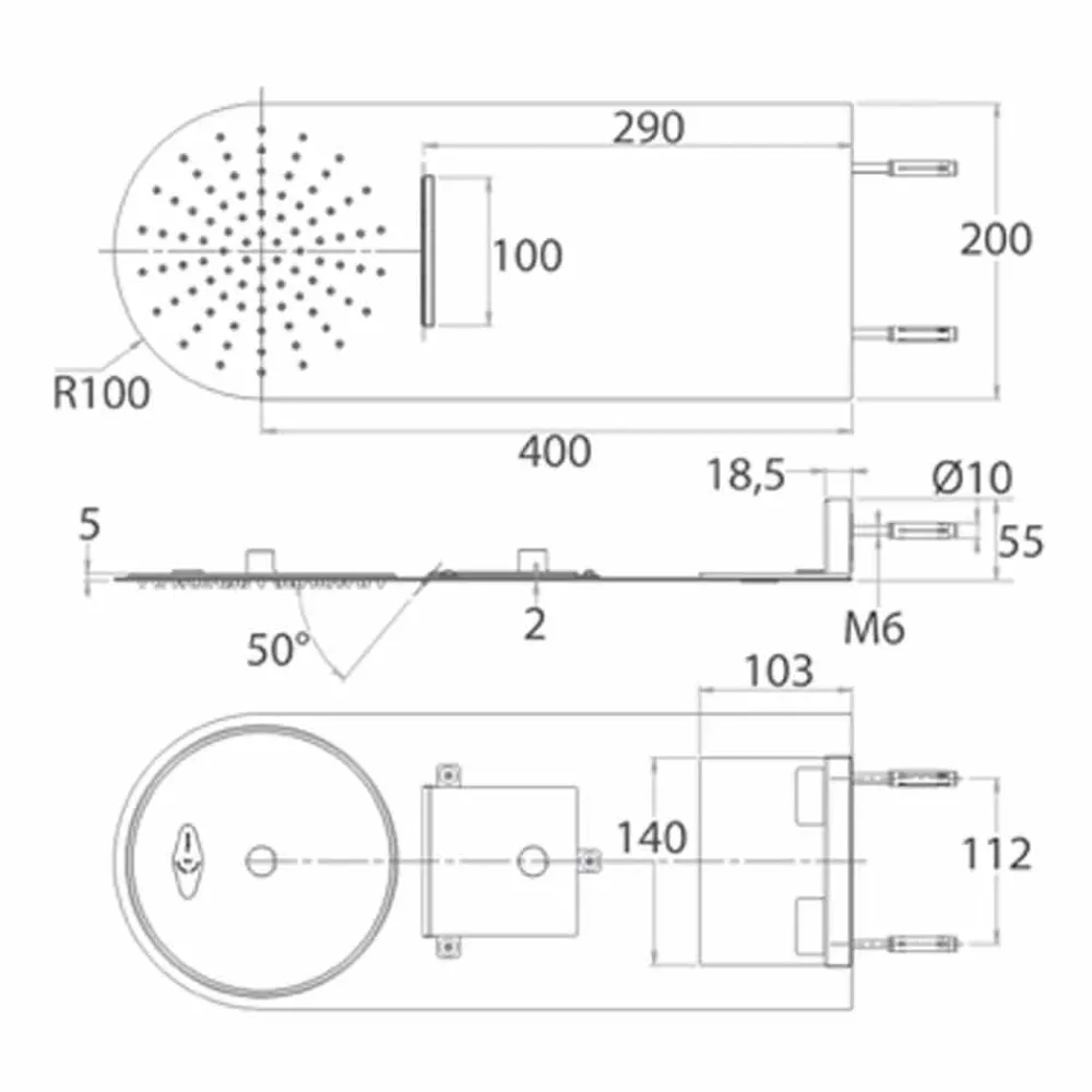 Viadurini Taps Duschköpfe-Moderner Ultraslim Stahlwandduschkopf Made in Italy - Cassio