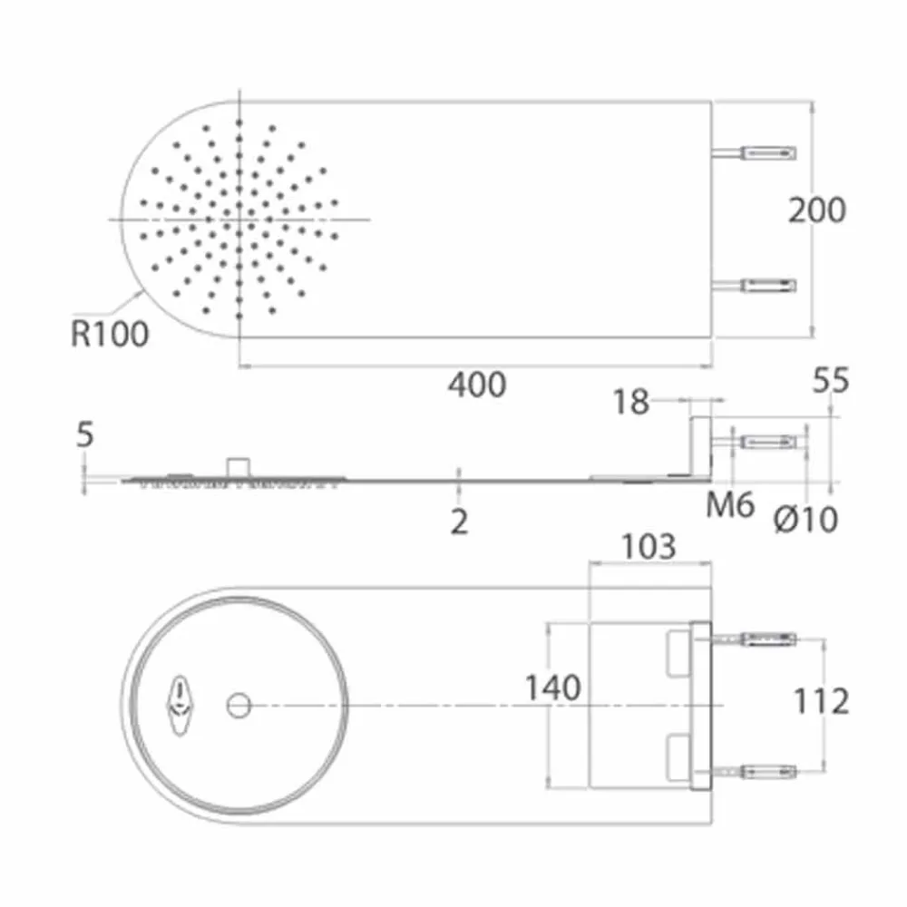 Viadurini Taps Duschköpfe-Moderner Ultraslim Stahlwandduschkopf Made in Italy - Cassio