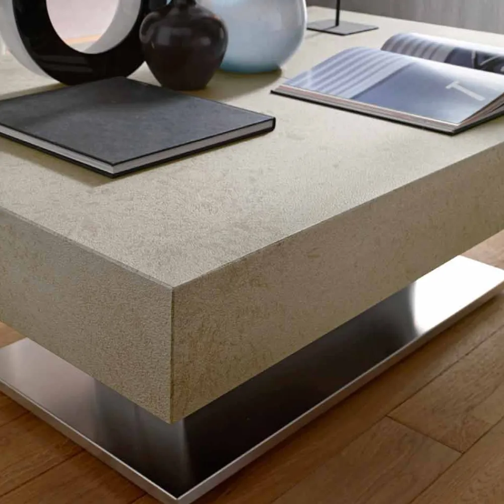 Viadurini Living Tisch Höhenverstellbar-Moderner umwandelbarer Couchtisch, Mörtel-Effekt-Platte Made in Italy - Salomon