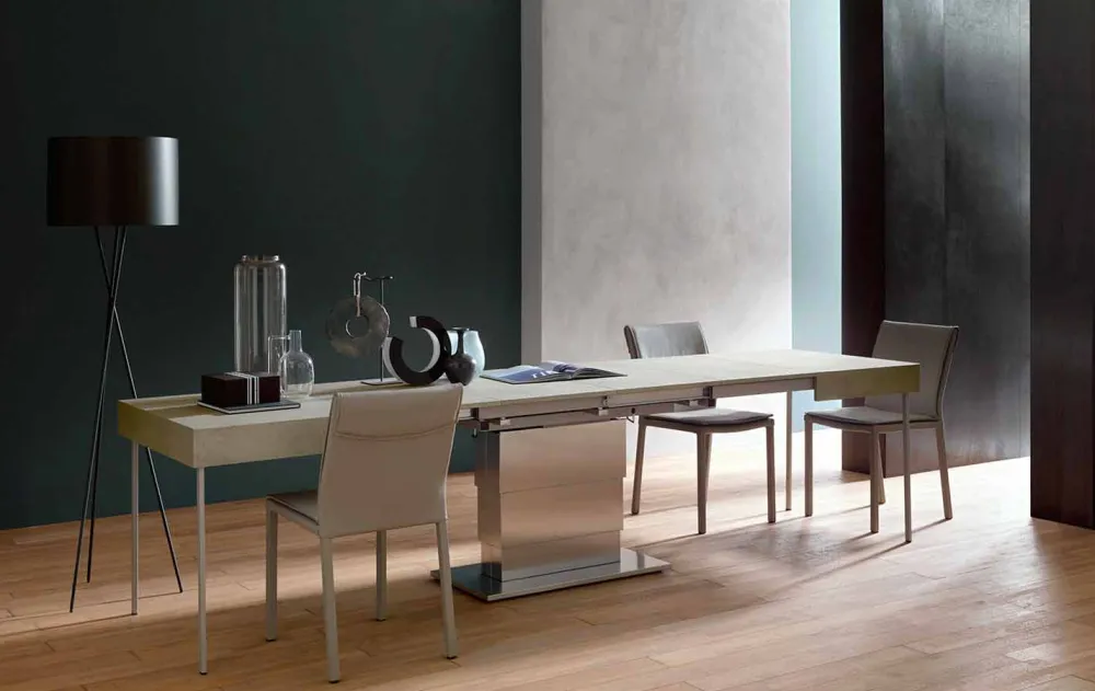 Viadurini Living Tisch Höhenverstellbar-Moderner umwandelbarer Couchtisch, Mörtel-Effekt-Platte Made in Italy - Salomon