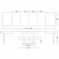 Viadurini Living Tisch Höhenverstellbar-Moderner umwandelbarer Couchtisch, Mörtel-Effekt-Platte Made in Italy - Salomon