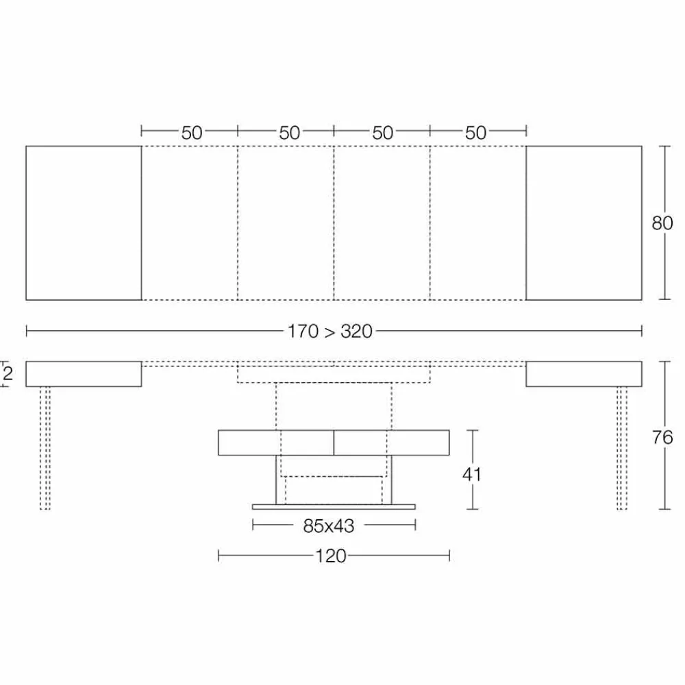 Viadurini Living Tisch Höhenverstellbar-Moderner umwandelbarer Couchtisch, Mörtel-Effekt-Platte Made in Italy - Salomon