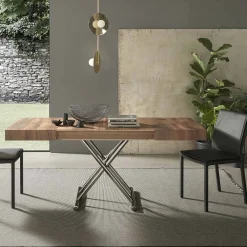 Viadurini Living Tisch Höhenverstellbar-Moderner umwandelbarer Couchtisch aus Holz und Metall, Made in Italy - Spirit