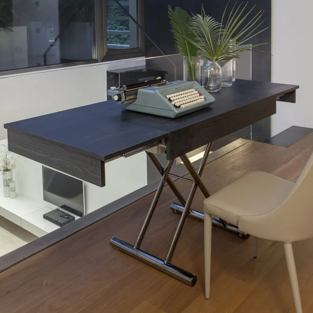 Viadurini Living Tisch Höhenverstellbar-Moderner verwandelbarer Couchtisch aus Metall und Holz Made in Italy - Universe