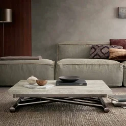 Viadurini Living Tisch Höhenverstellbar-Moderner verwandelnder Couchtisch aus Holz und Metall Made in Italy - Gabri