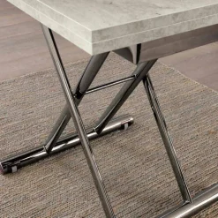 Viadurini Living Tisch Höhenverstellbar-Moderner verwandelnder Couchtisch aus Holz und Metall Made in Italy - Gabri