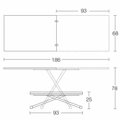 Viadurini Living Tisch Höhenverstellbar-Moderner verwandelnder Couchtisch aus Holz und Metall Made in Italy - Gabri