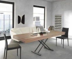 Viadurini Living Tisch Höhenverstellbar-Moderner verwandelnder Couchtisch aus Holz und Metall Made in Italy - Fabio