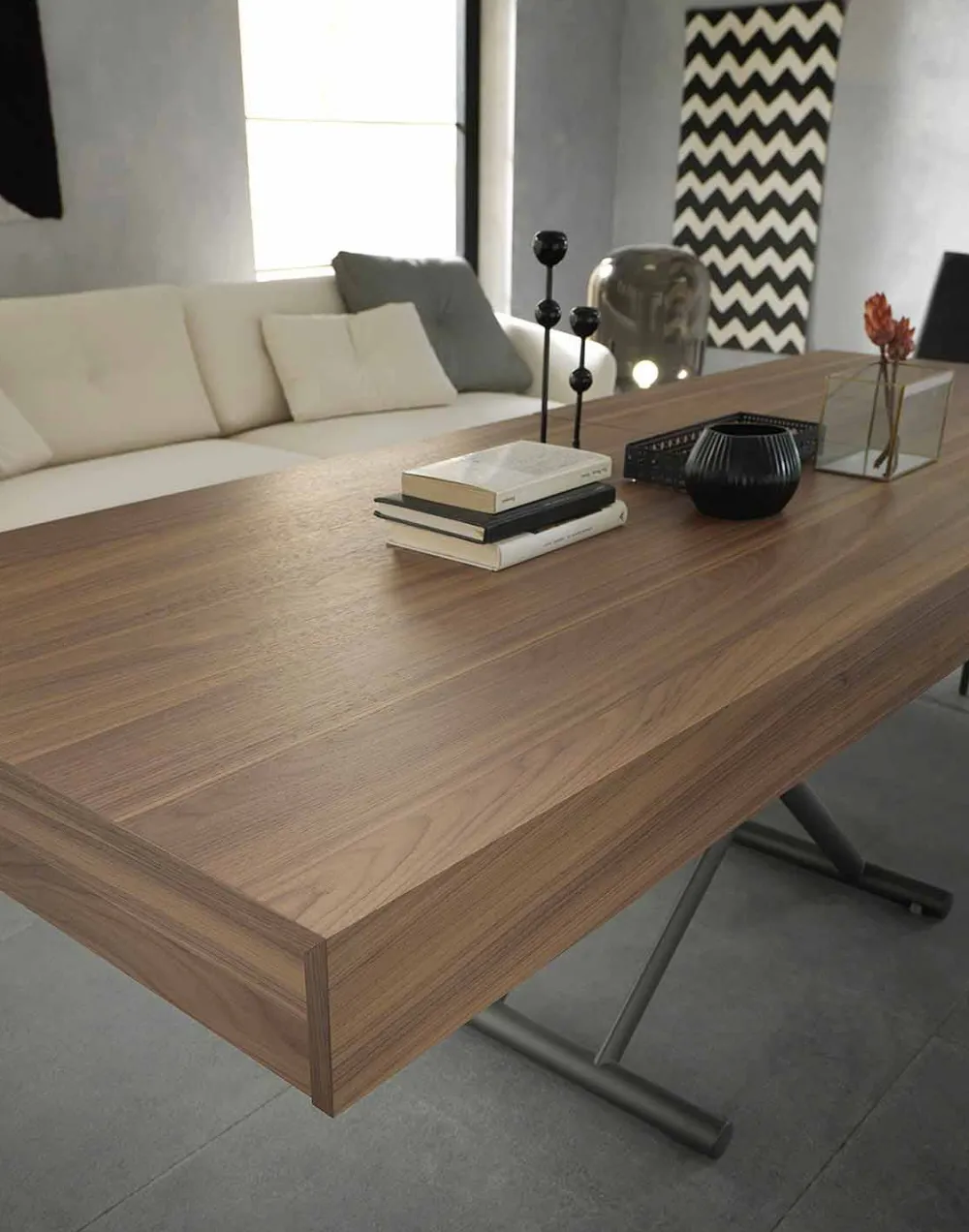 Viadurini Living Tisch Höhenverstellbar-Moderner verwandelnder Couchtisch aus Holz und Metall Made in Italy - Fabio