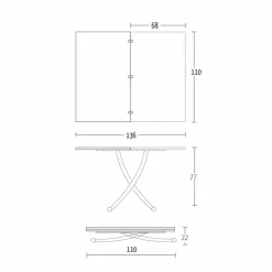 Viadurini Living Tisch Höhenverstellbar-Moderner wandelbarer Couchtisch aus Graphitmetall und Holzplatte - Sistocle