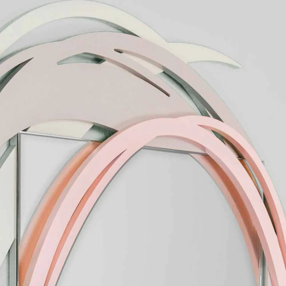 Viadurini Decor Wandspiegel-Moderner Wandspiegel mit dekorativem Design aus farbigem Holz - Orbita