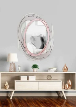 Viadurini Decor Wandspiegel-Moderner Wandspiegel mit dekorativem Design aus farbigem Holz - Orbita