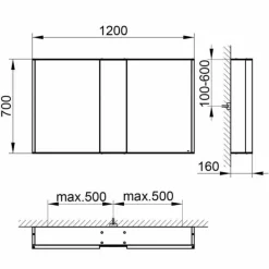 Viadurini Bathroom Badspiegel-Moderner Wandspiegel mit 3 Türen aus silber lackiertem Aluminium - Demon