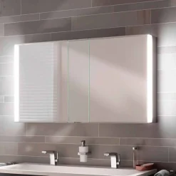 Viadurini Bathroom Badspiegel-Moderner Wandspiegel mit 3 Türen aus silber lackiertem Aluminium - Demon