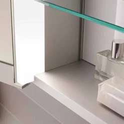 Viadurini Bathroom Badspiegel-Moderner Wandspiegel mit 3 Türen aus silber lackiertem Aluminium - Demon