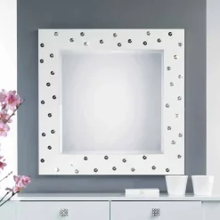 Viadurini Living Wandspiegel-moderner Wandspiegel weiß mit Swarovskisteinen Tiffany