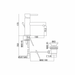 Viadurini Taps Waschbeckenarmaturen-Moderner Waschbeckenmischer aus Chrom-Messing Hergestellt in Italien - Ermia