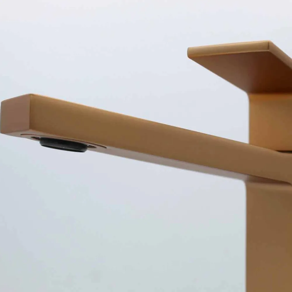 Viadurini Taps Waschbeckenarmaturen-Moderner Waschtischmischer in quadratischem Design aus Chrom oder farbigem Messing - Zago