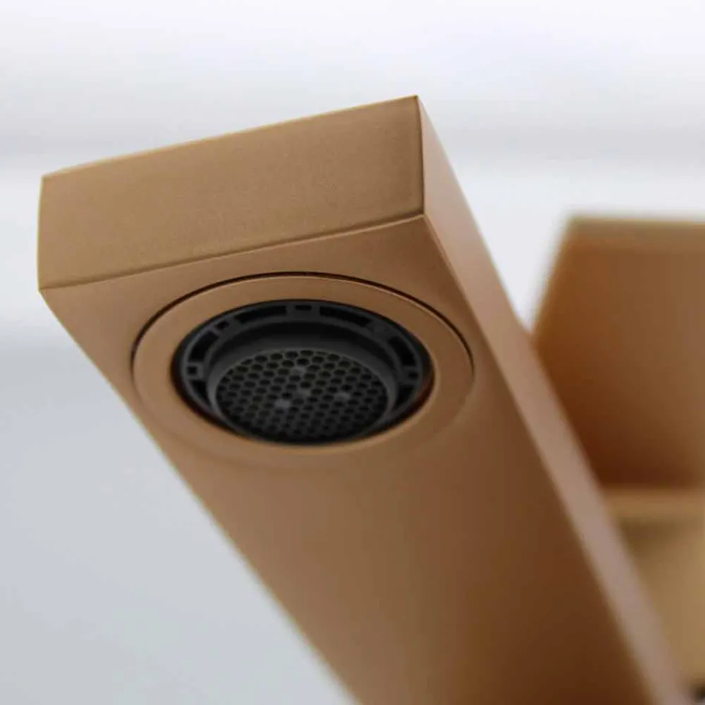 Viadurini Taps Waschbeckenarmaturen-Moderner Waschtischmischer in quadratischem Design aus Chrom oder farbigem Messing - Zago