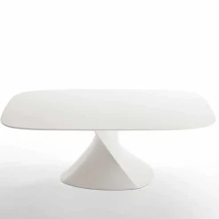 Viadurini Living Esstische-Moderner weißer Esstisch aus MDF mit Verzierung aus Eiche 100x200Clark