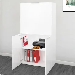 Viadurini Design Design Schreibtische-Moderner weißer Wandschreibtisch im italienischen Design aus poliertem Holz - Ghero