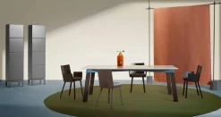 Viadurini Living Esstische-Moderner Wohnzimmertisch aus Stahl mit Designer-Marmorplatte – Aronte