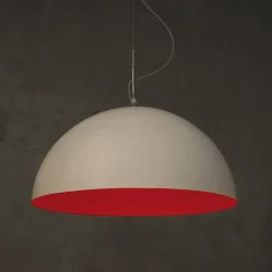 In-es.artdesign Moderne Pendelleuchten-Moderner zweifarbiger Kronleuchter Mezza Luna in Nebulite