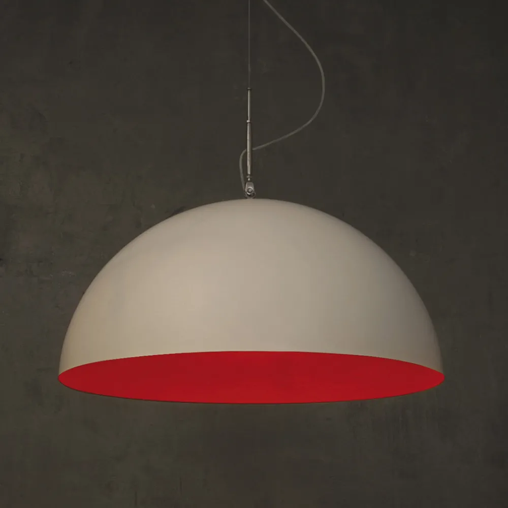 In-es.artdesign Moderne Pendelleuchten-Moderner zweifarbiger Kronleuchter Mezza Luna in Nebulite