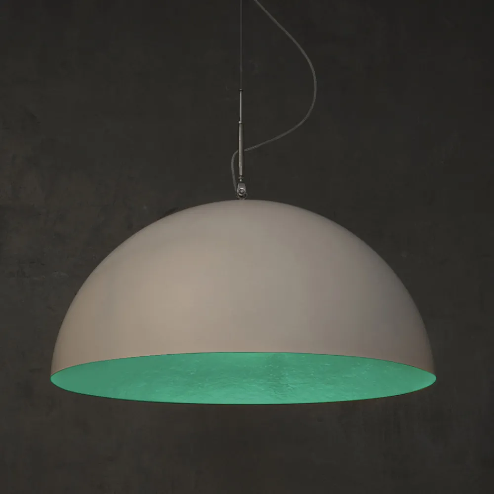 In-es.artdesign Moderne Pendelleuchten-Moderner zweifarbiger Kronleuchter Mezza Luna in Nebulite