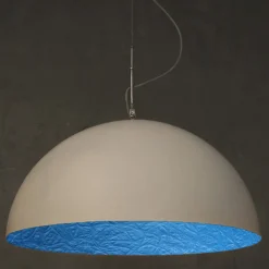 In-es.artdesign Moderne Pendelleuchten-Moderner zweifarbiger Kronleuchter Mezza Luna in Nebulite