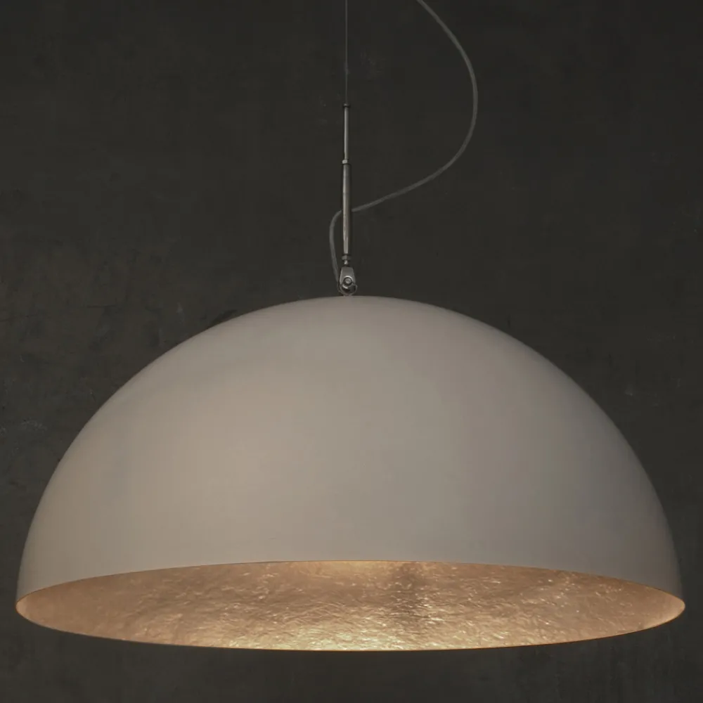 In-es.artdesign Moderne Pendelleuchten-Moderner zweifarbiger Kronleuchter Mezza Luna in Nebulite