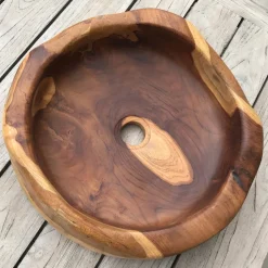 Viadurini Bathroom Holzwaschbecken-Modernes Arbeitsplattenwaschbecken aus natürlich poliertem Naturteak - Zino