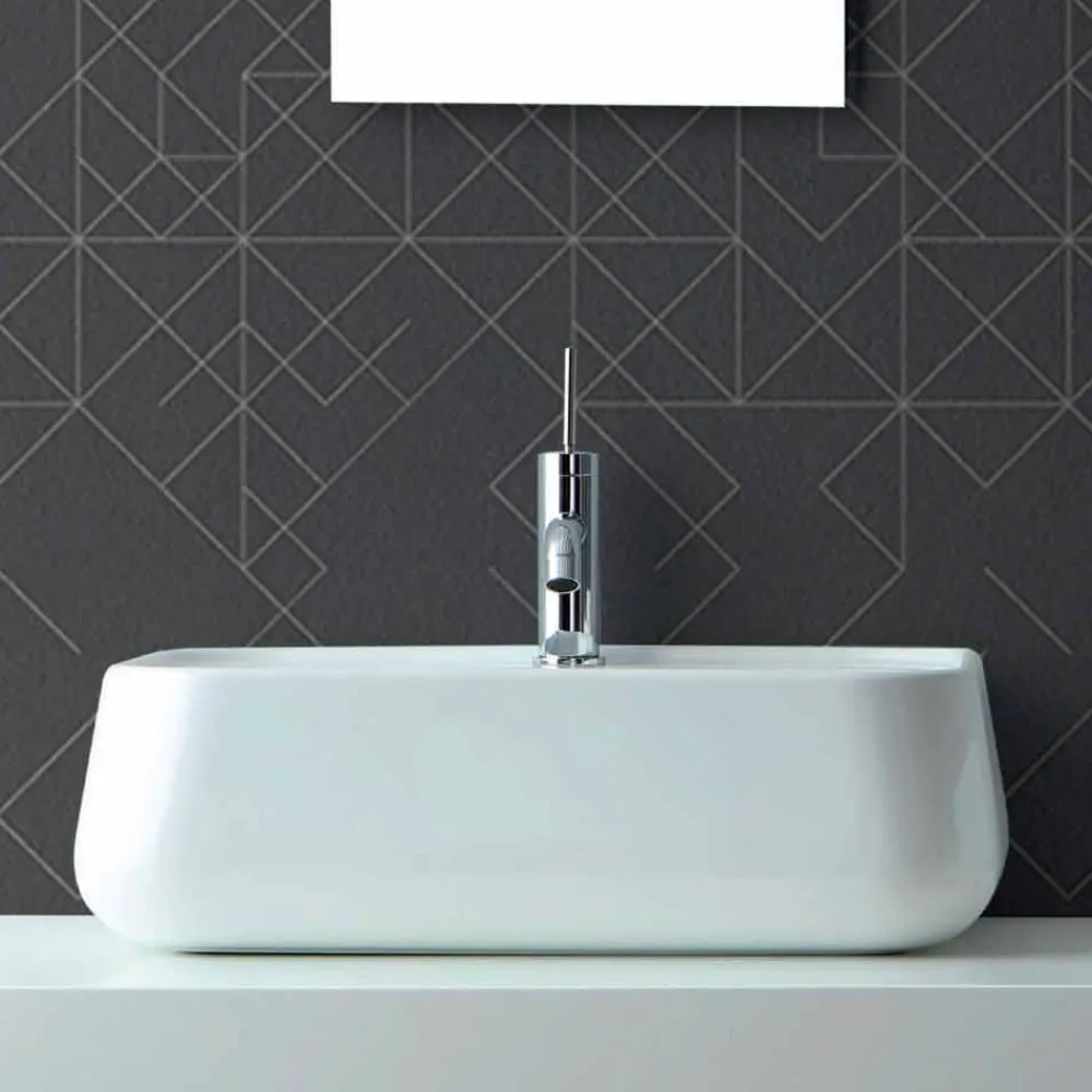 Viadurini Bathroom Keramikwaschbecken-Modernes Aufsatz- oder Wandwaschbecken aus farbiger Keramik Oliena