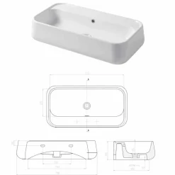 Viadurini Bathroom Keramikwaschbecken-Modernes Aufsatz- oder Wandwaschbecken aus farbiger Keramik Oliena
